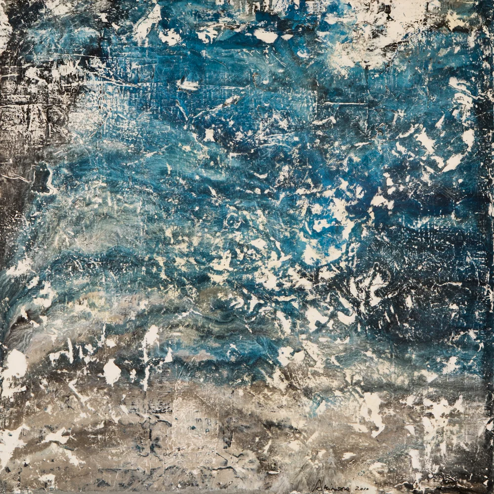 P, latex/plaster on wood 4'x4' - SOLD