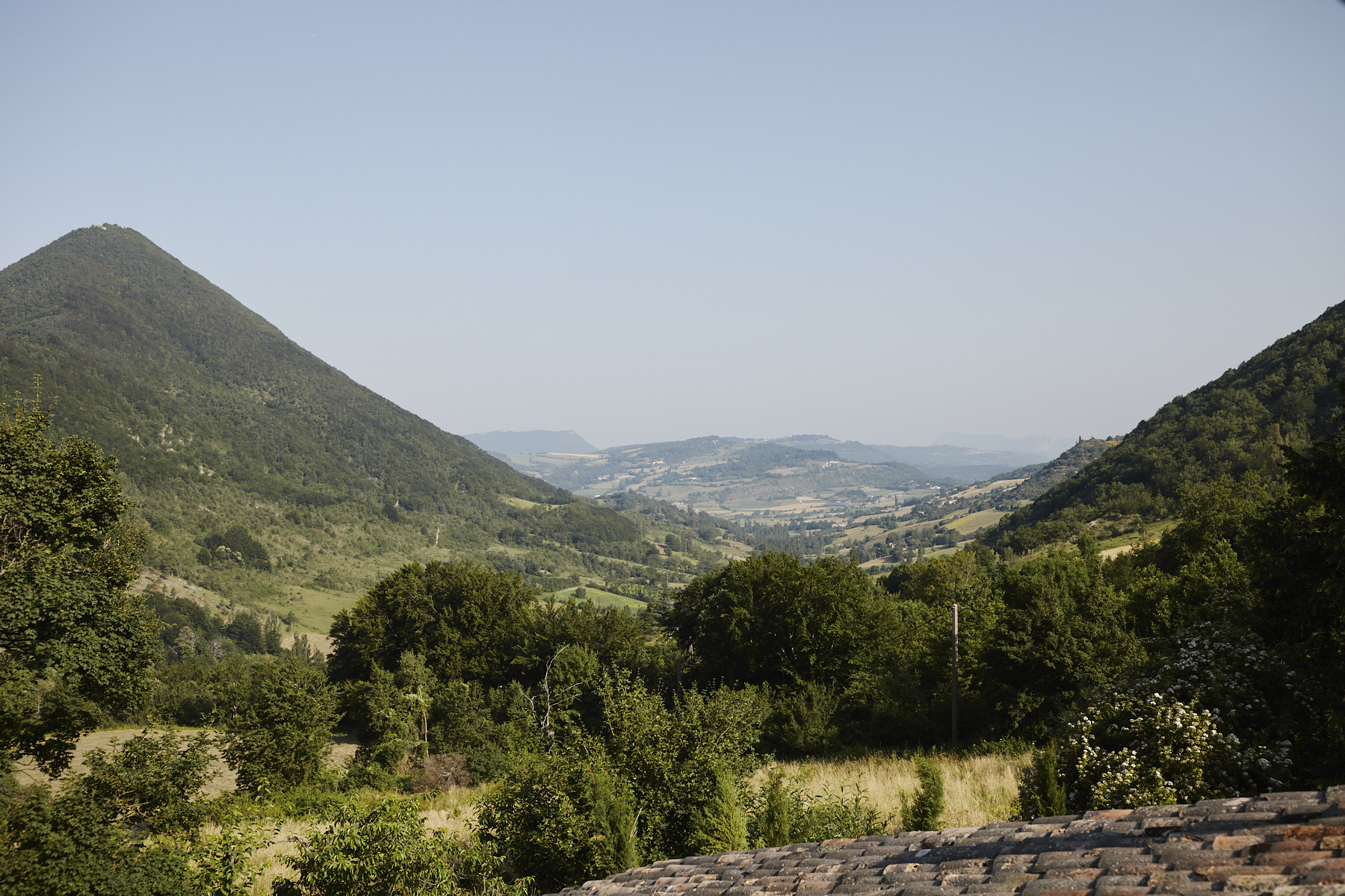View from the terrace towards the Rhône Valley.
