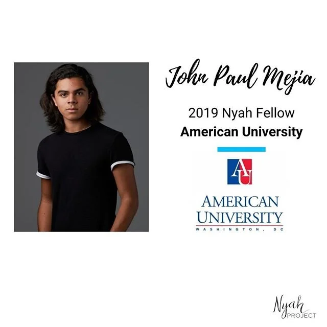 Congratulations to #NyahProject2019 fellow, John Paul Mejia! JP will head north to our nation's capital in the fall as a student @americanuniversity! ⠀
#NyahProject #NyahFellow #TravelAwakensLeaders #2020Graduate