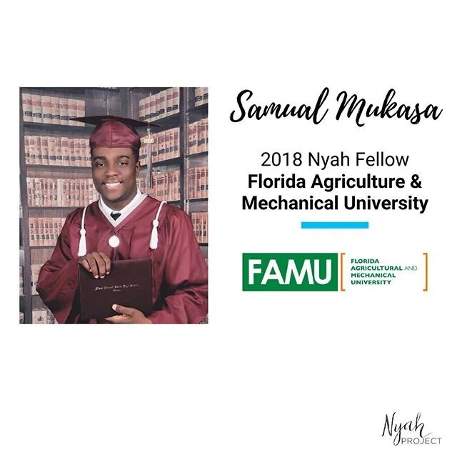 Congratulations to Samuel Mukasa, #NyahPoject2018 fellow and future rattler attending  @famu_1887 in the fall. Samuel is a graduate of @miaminorlandshs⠀
#NyahProject #NyahFellow #TravelAwakensLeaders #2020Graduate