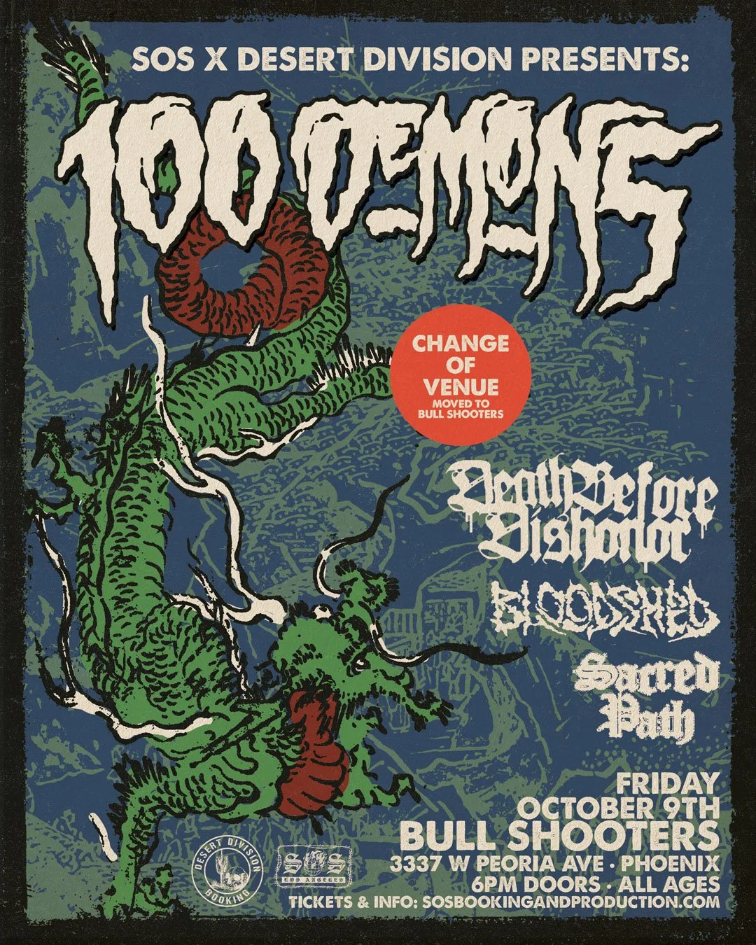 100 DEMONS - PHOENIX - CHANGE OF VENUE!