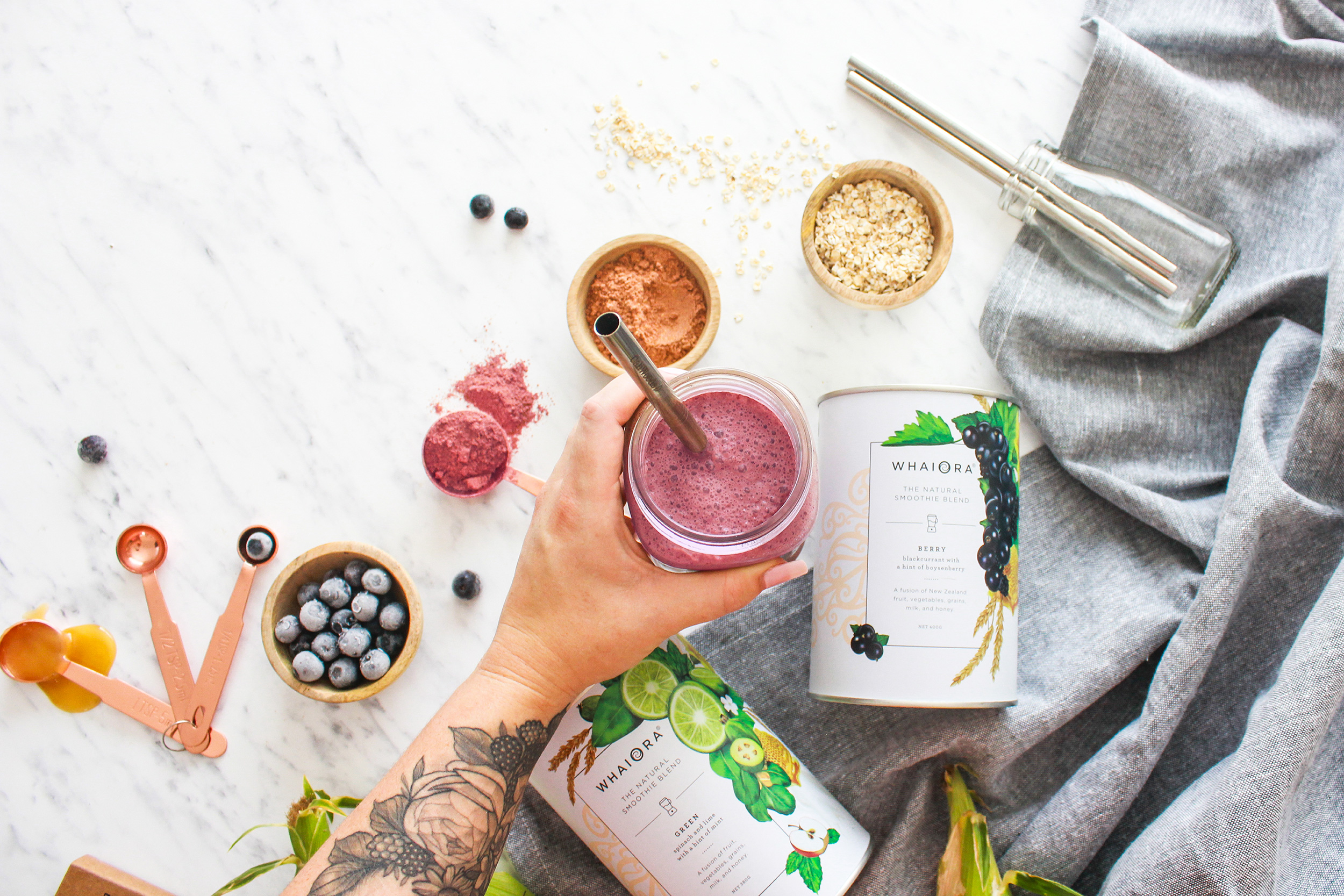 Whaiora ‘natural goodness made easy’ is a unique, New Zealand-made natural smoothie blend. Working alongside Miraka, Whaiora quickly became a global lifestyler brand. Deliverables included: package design, brand strategy, identity, website and UI design, key messaging, advertising, photography, illustration, POS stands, event styling, marketing plans, food trucks, clothing, social media, merchandise, and the list goes on! Expertise: Art Direction, Illustration, Print and Web/UI Design.