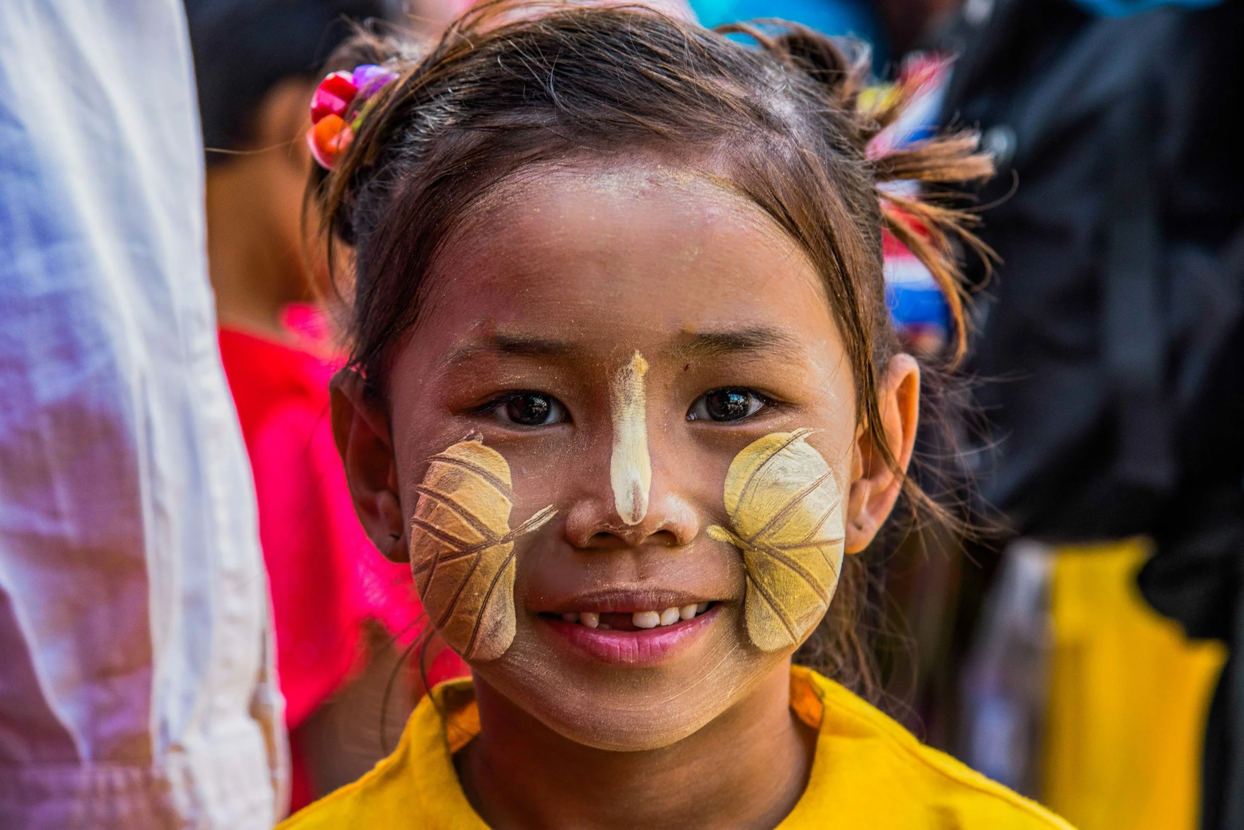 Thanakha Face Paint. Mandalay, Myanmar 2015