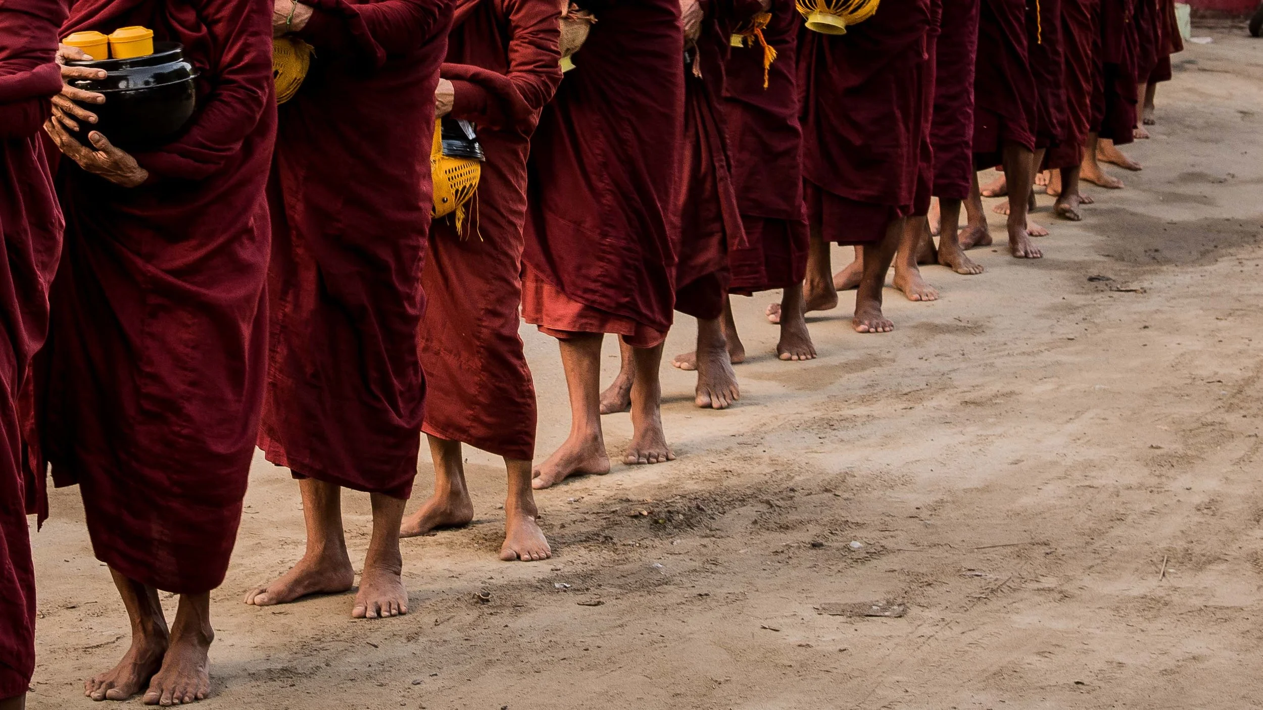 Awaiting Alms. Mandalay, Myanmar 2015