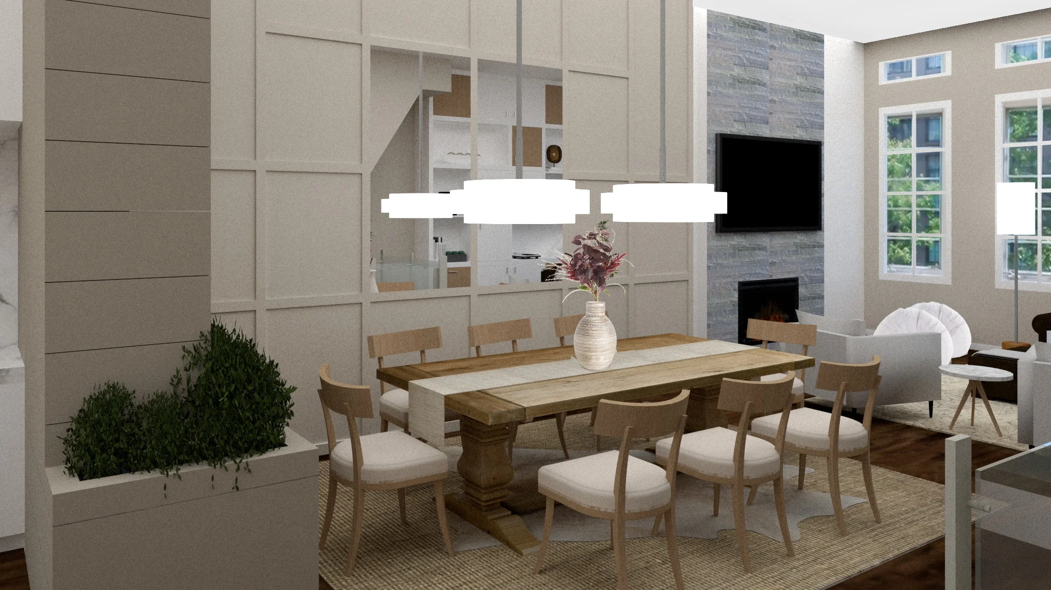 We presented 3D renderings of the design to our client to show them exactly how the space would feel so they can visualize it and really understand the design.