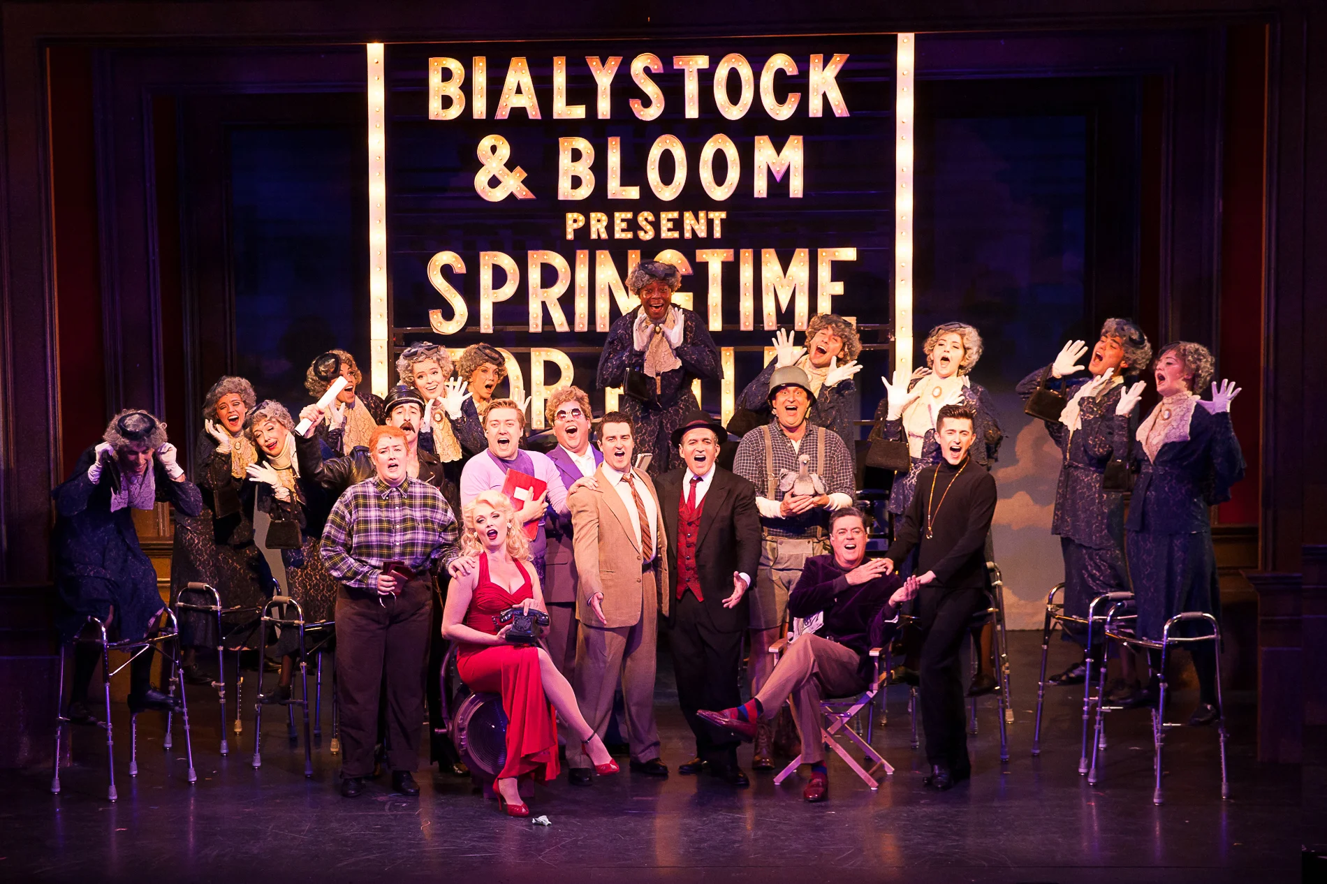 The cast of THE PRODUCERS at Theatre By The Sea (2017).