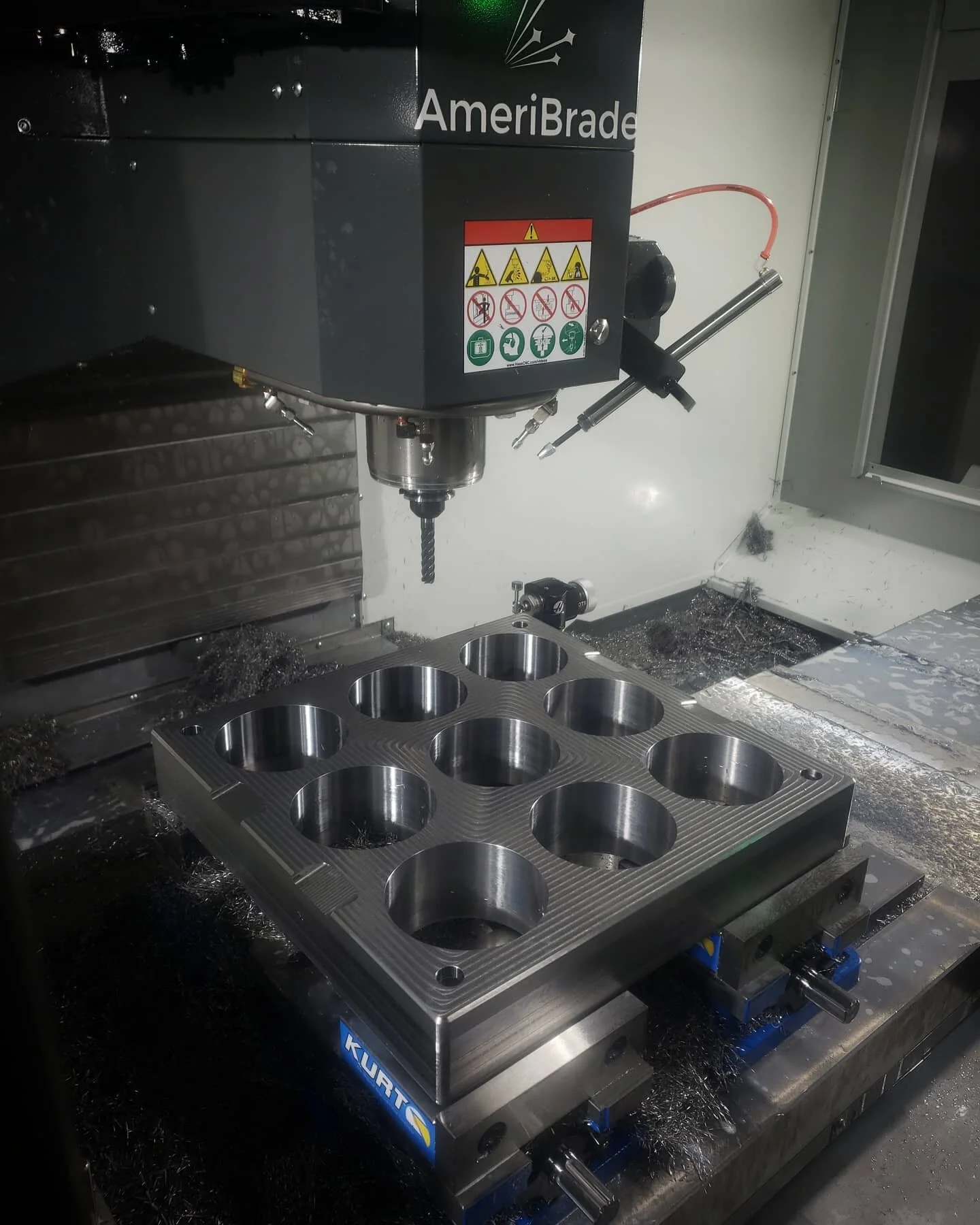 Finished up the new mold for wider contact wheels to use on the Surface Grinders. We're pushing hard to have the first batch ready on time. 

#surfacegrinder #2x72 #haascnc #kurtvise #cnc