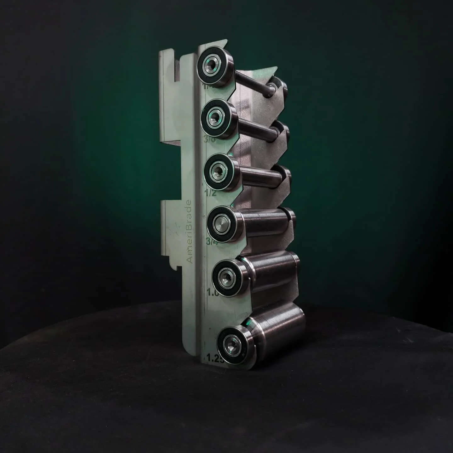 Gangs all here! Finally filled our storage rack. 1/4" small wheels are up on the website. You can buy the entire kit on the Add-On-Kits page or buy them individually from the Parts-and-Belts page. We also added some J weight belts to our invento