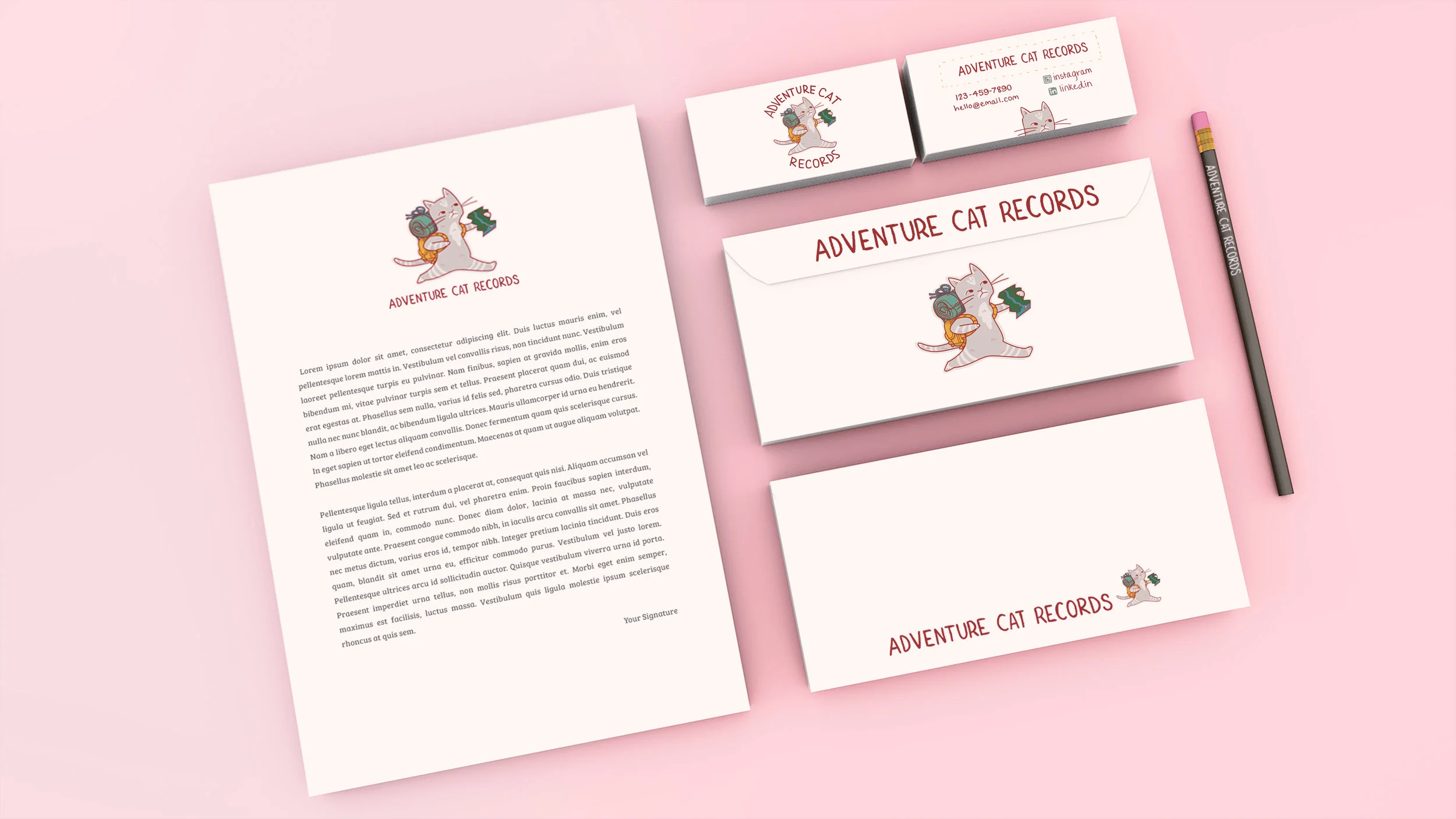 branding concept for Adventure Cat Records.