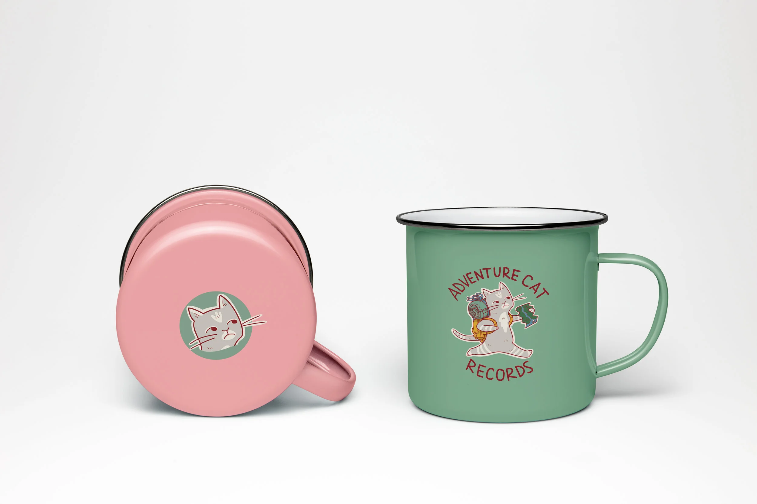mug concept for Adventure Cat Records