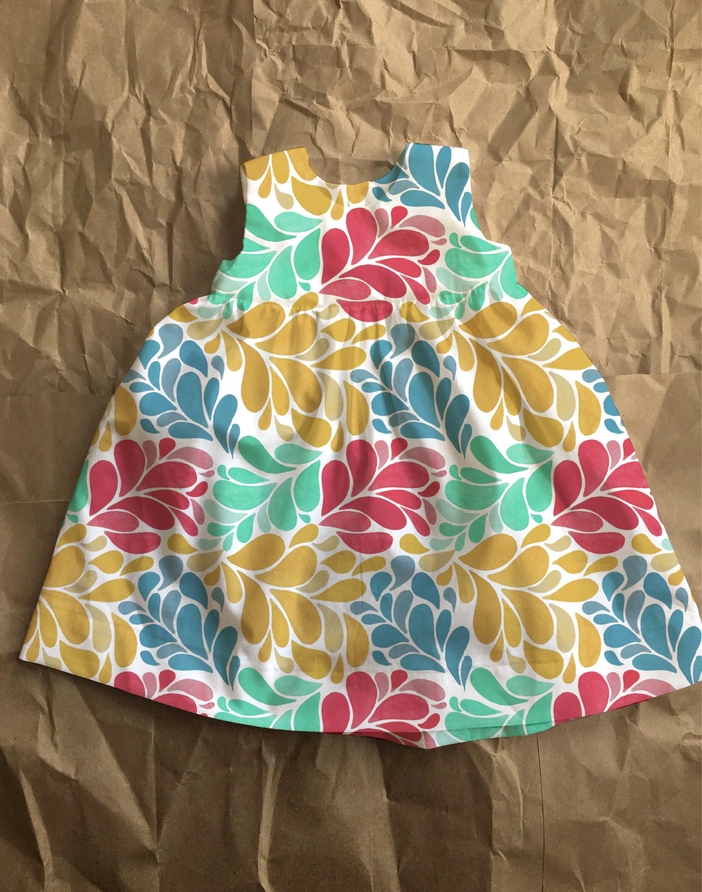 girl's cotton dress concept design - front