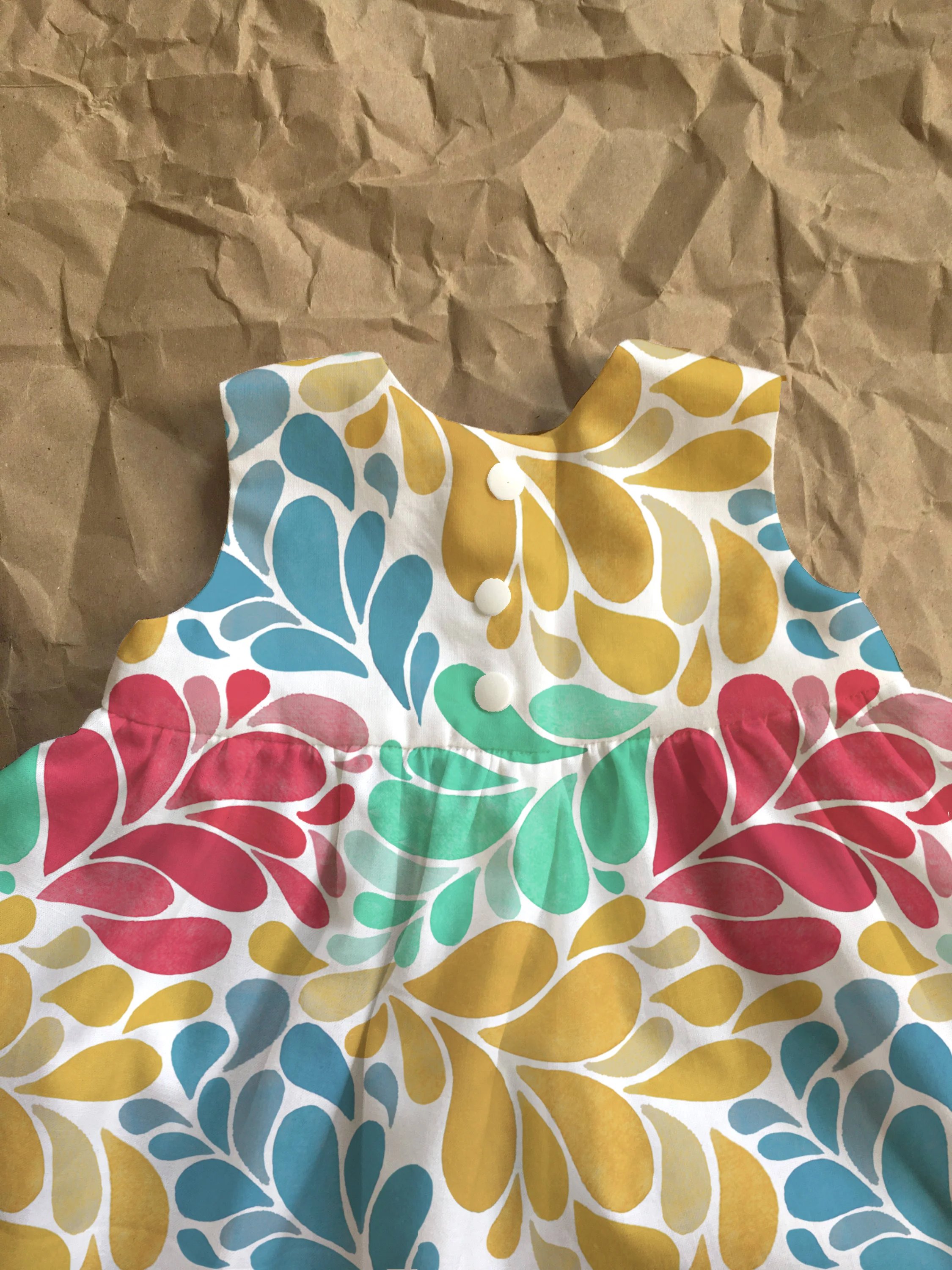 girl's cotton dress concept design, back