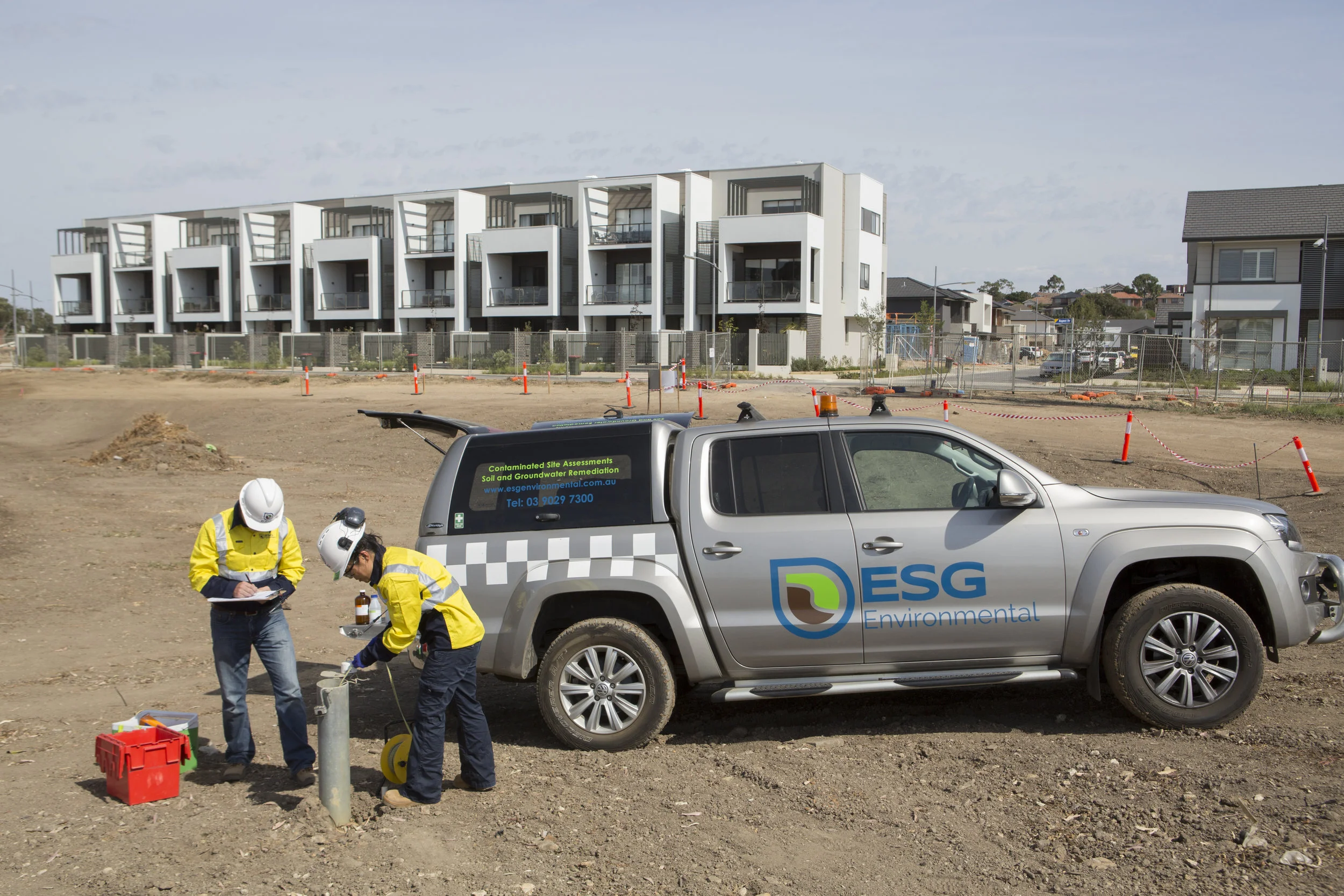 The ESG Environmental team on site at an environmental site investigation.