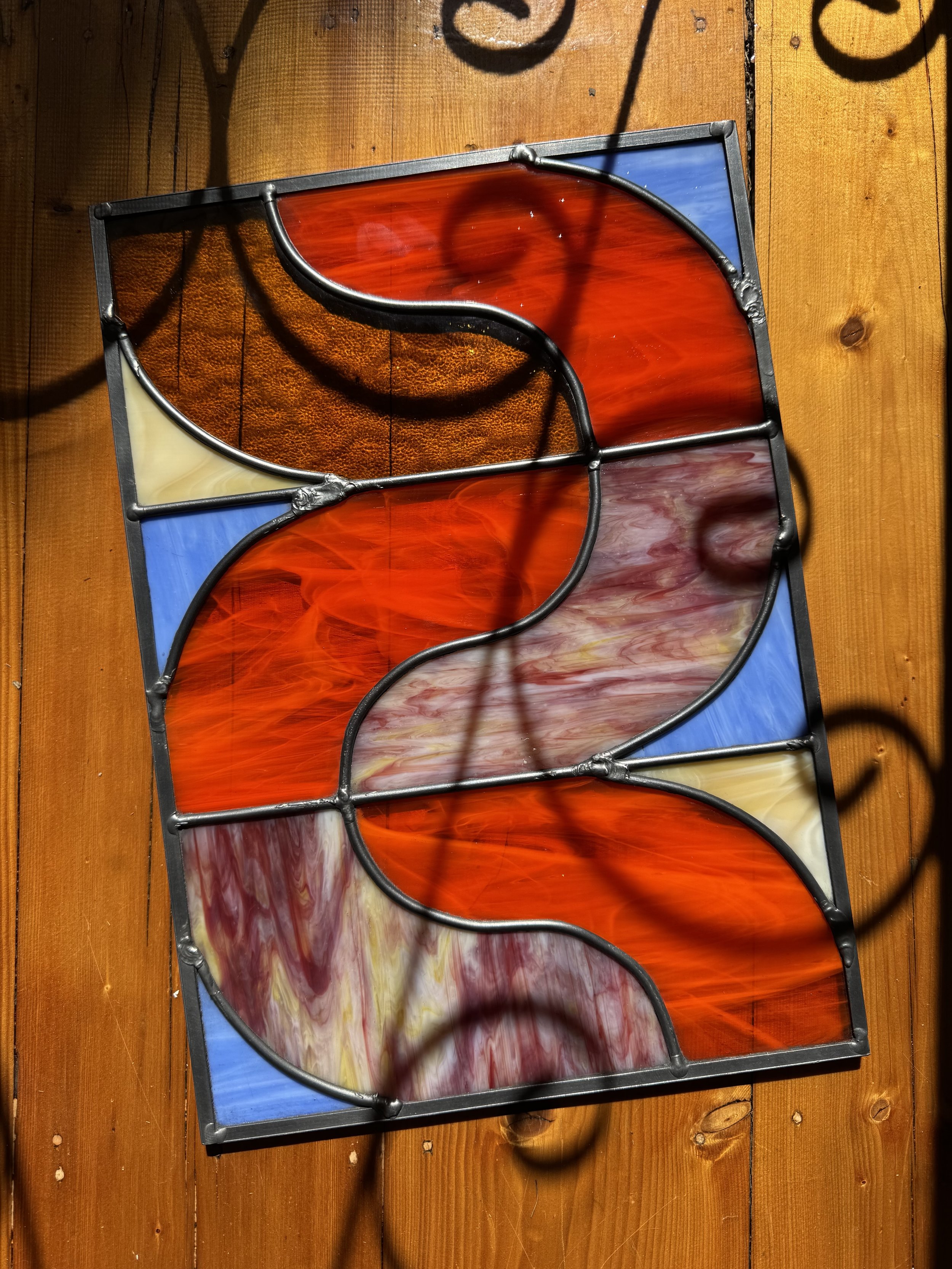 orange wave leadlight