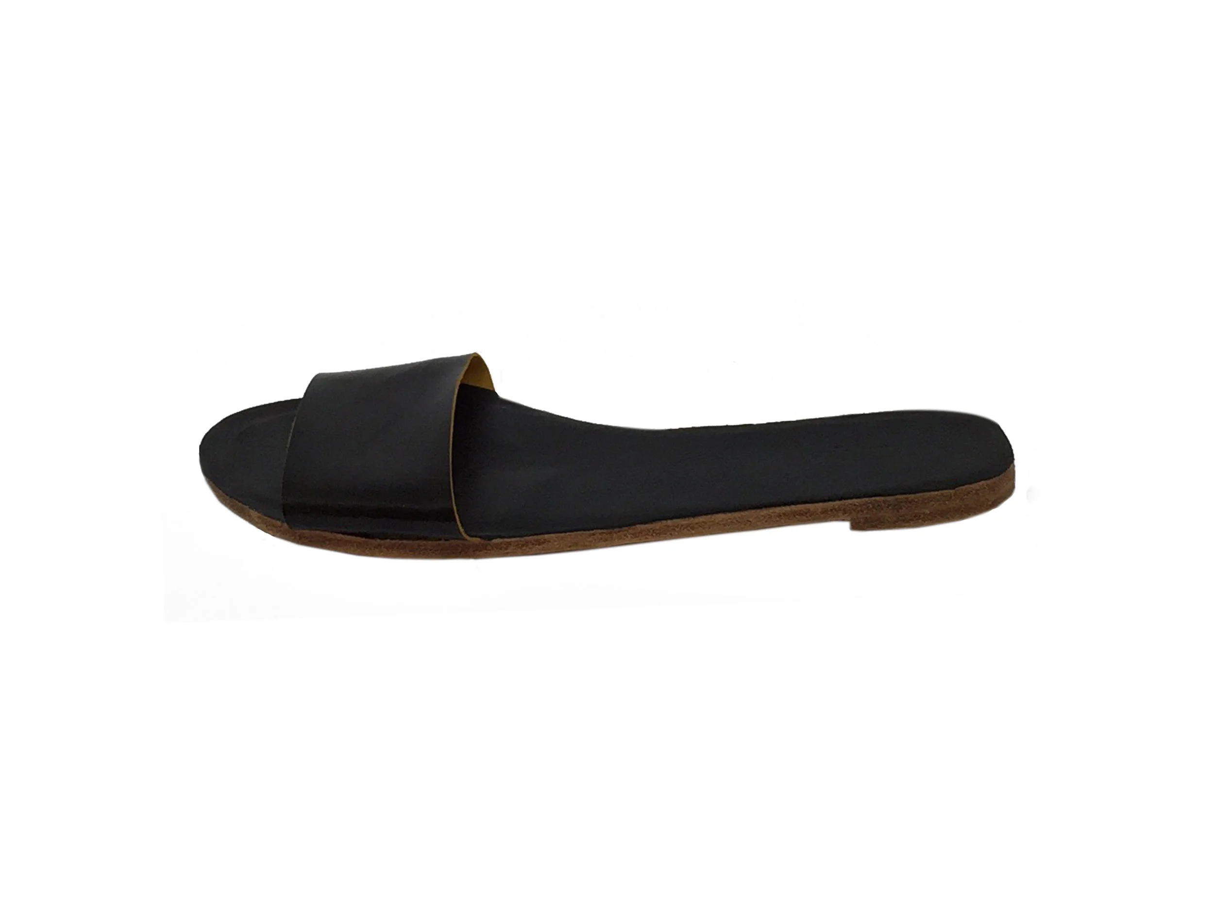 Women's black slide sandals