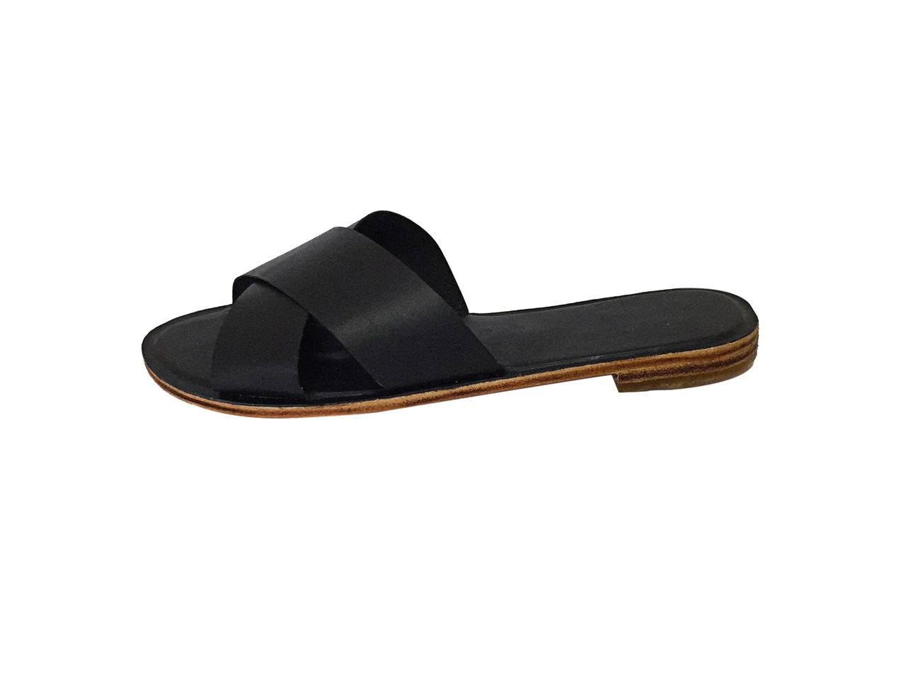 Vosges matte black women's leather slides