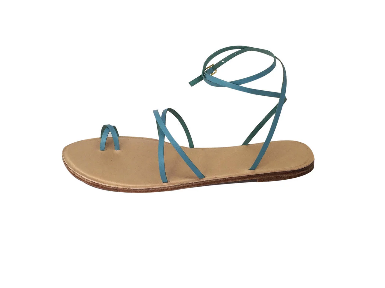 Bondi blue Notts bare leather sandals