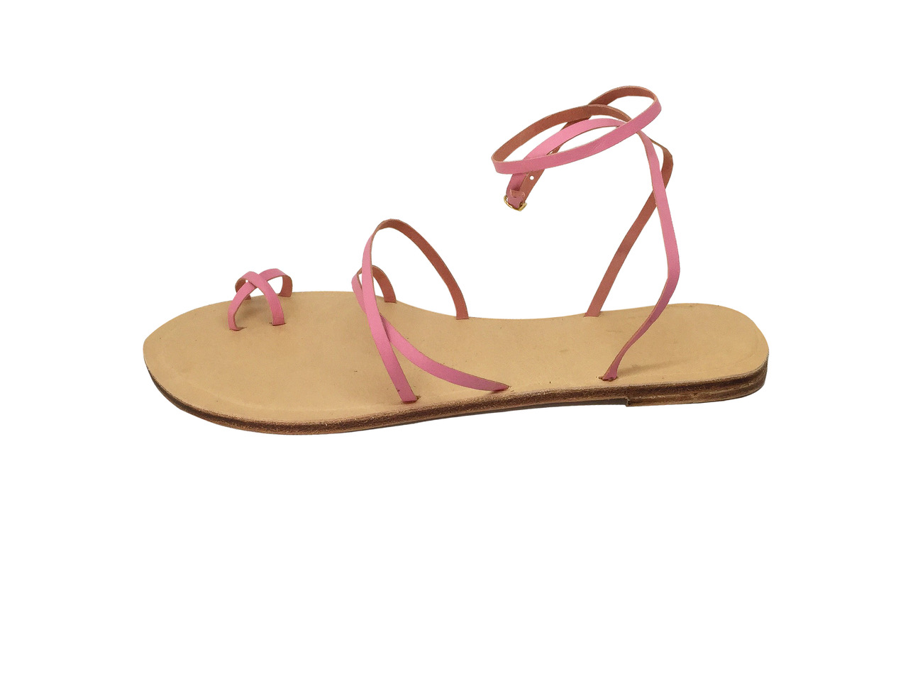 Pepto pink Notts bare leather sandals
