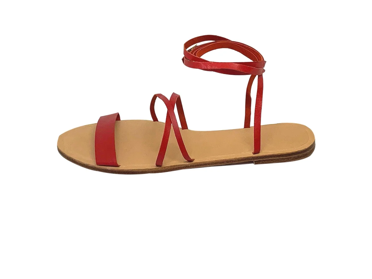 Red Blaise multiwrap gladiator leather sandals