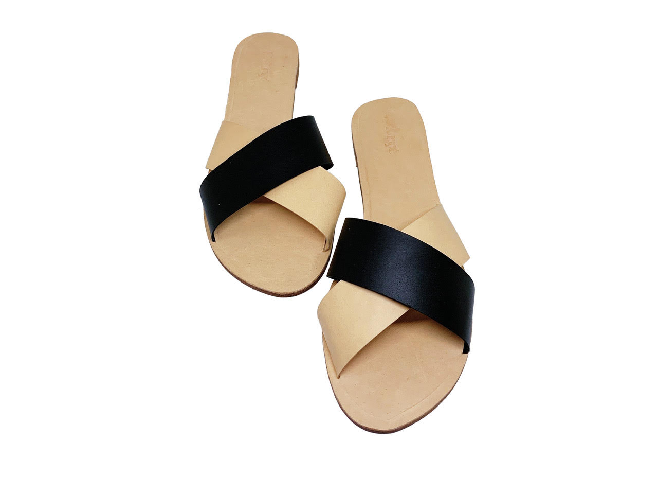 Vosges black/natural women's leather slides