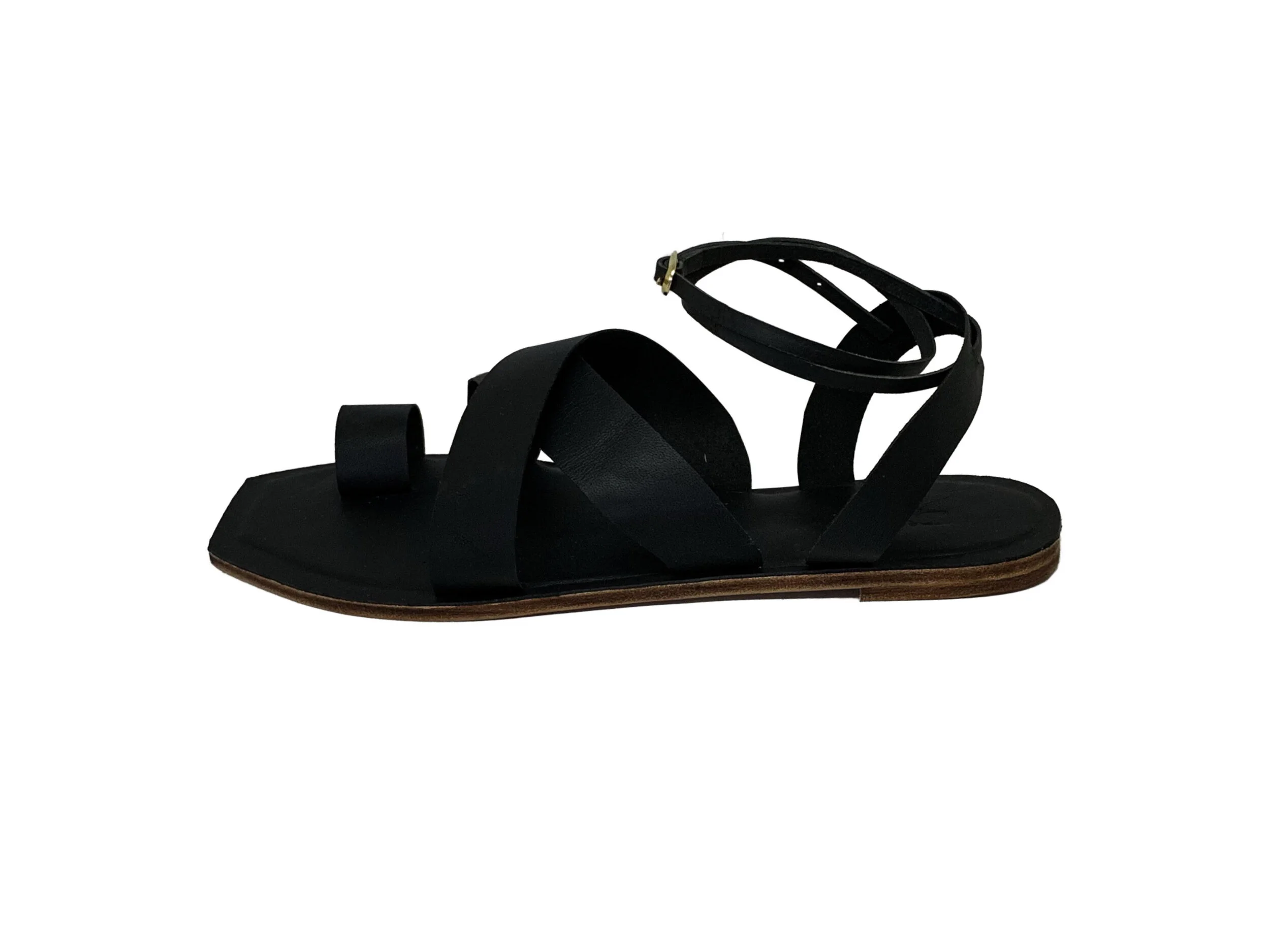 Story Black Crossover Slingback Women's leather sandal