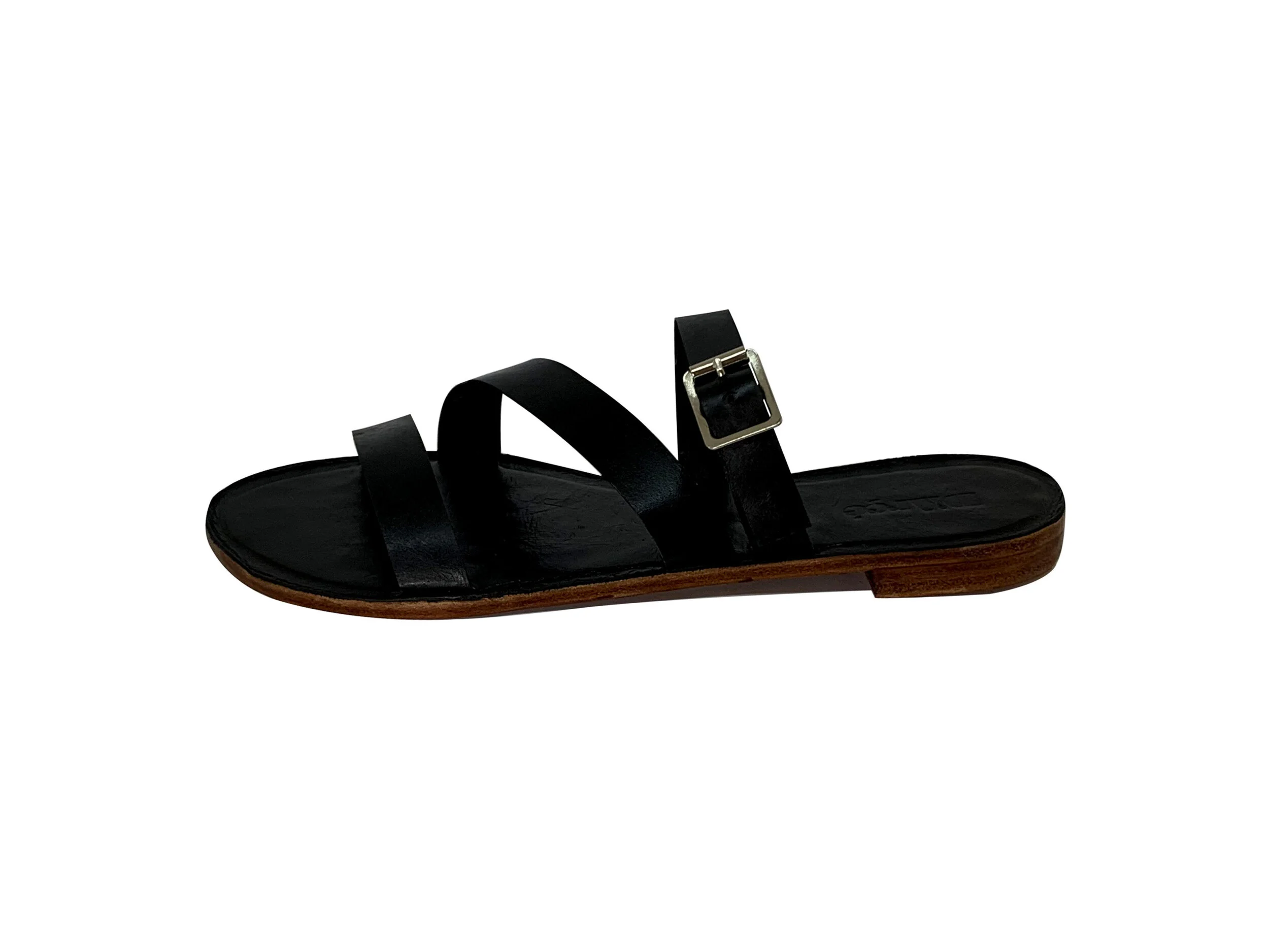 McGill Buckled Women's Leather Slides — D'Arçé Sandals