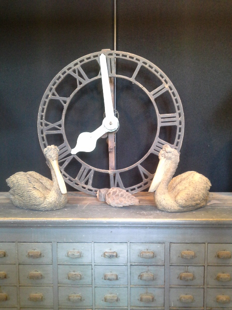 French shop counter with 65 drawers. Sold. Factory Clock from W.Rollinson and sons of Nottingham .1859 .Well sinkers, Iron Founders and Steam Engineers. £1950 sold