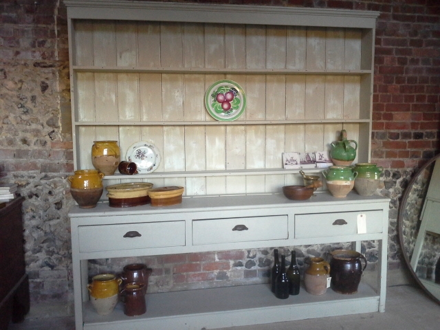 Painted Victorian pot board dresser removed from an old rectory 216cms long, 220 high SOLD