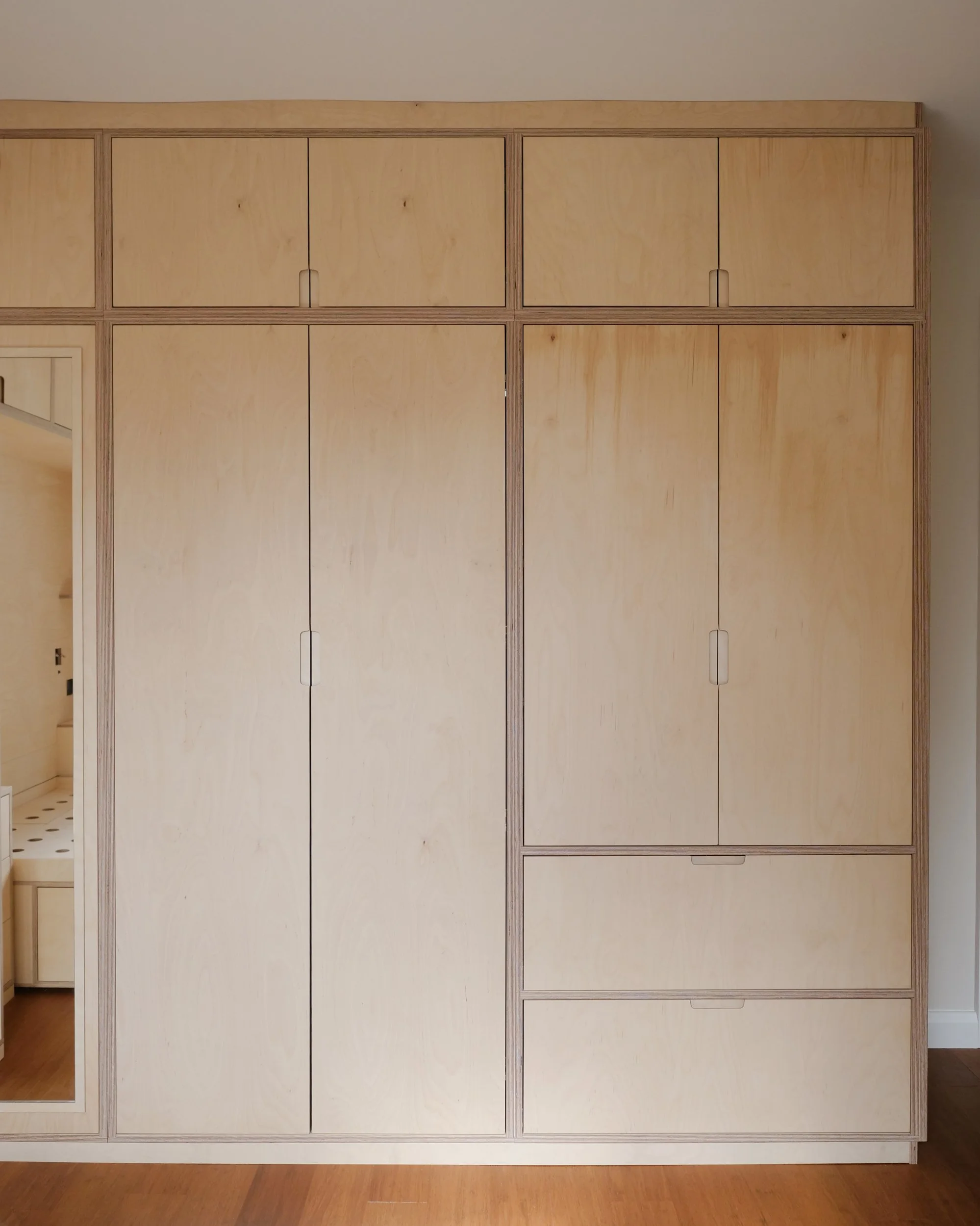 birch plywood wardrobe with drawers and doors contemporary furniture hand made in somerset gloucestershire devon frome bruton taunton totnes exeter