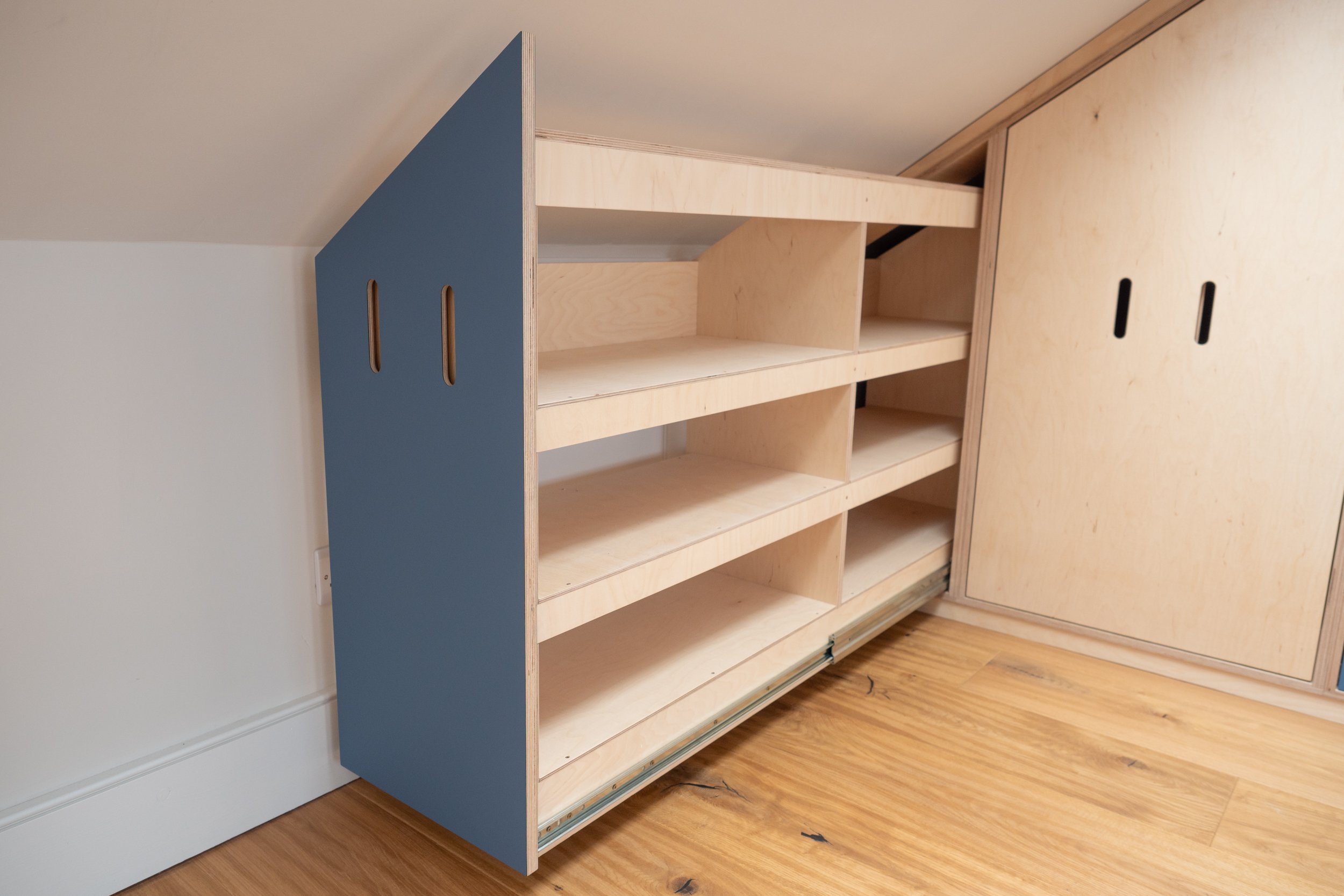 huge long shoe rack wardrobe plywood somerset bristol bath bruton frome taunton wells mendips cotswolds cabinet maker bespoke furniture fitted