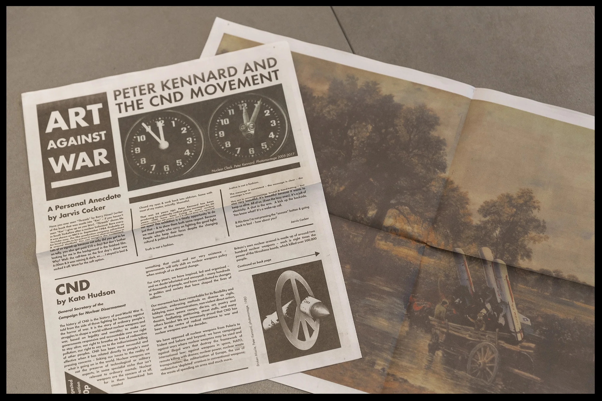Free newspaper and poster given away in Sheffield with text by Kate Hudson and Jarvis Cocker