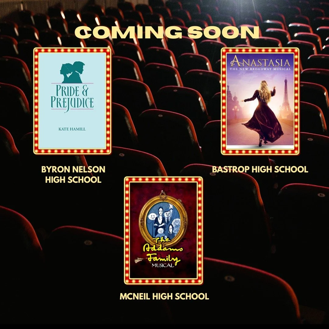 Our next line up includes @bnhs_theatre's Pride &amp; Prejudice, @bearstagetheatreco's Anastasia, and @mavtheatre_'s Addams Family!! We've got a mix of classics and one to get us into the spooky season!!👻👑 Who's excited?! 
-
#theatreseason #videogr