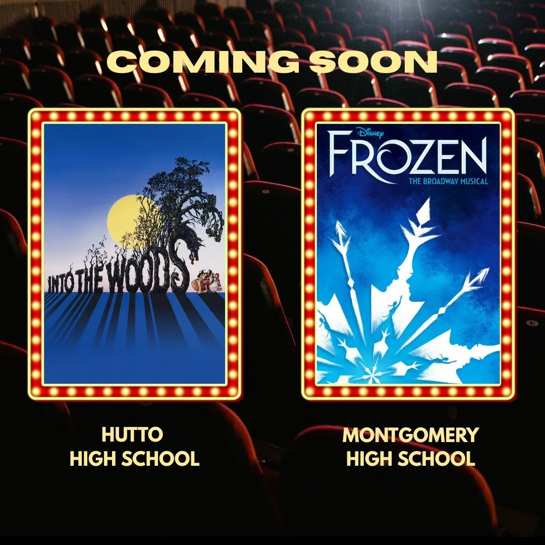 Last theatre shows of 2025! 🎭
A little trip "Into the Woods" with Hutto HS is the best ending to our theatre season!🌳
The weather is getting colder and Montgomery HS's "Frozen" is the perfect show to watch this season! ☃