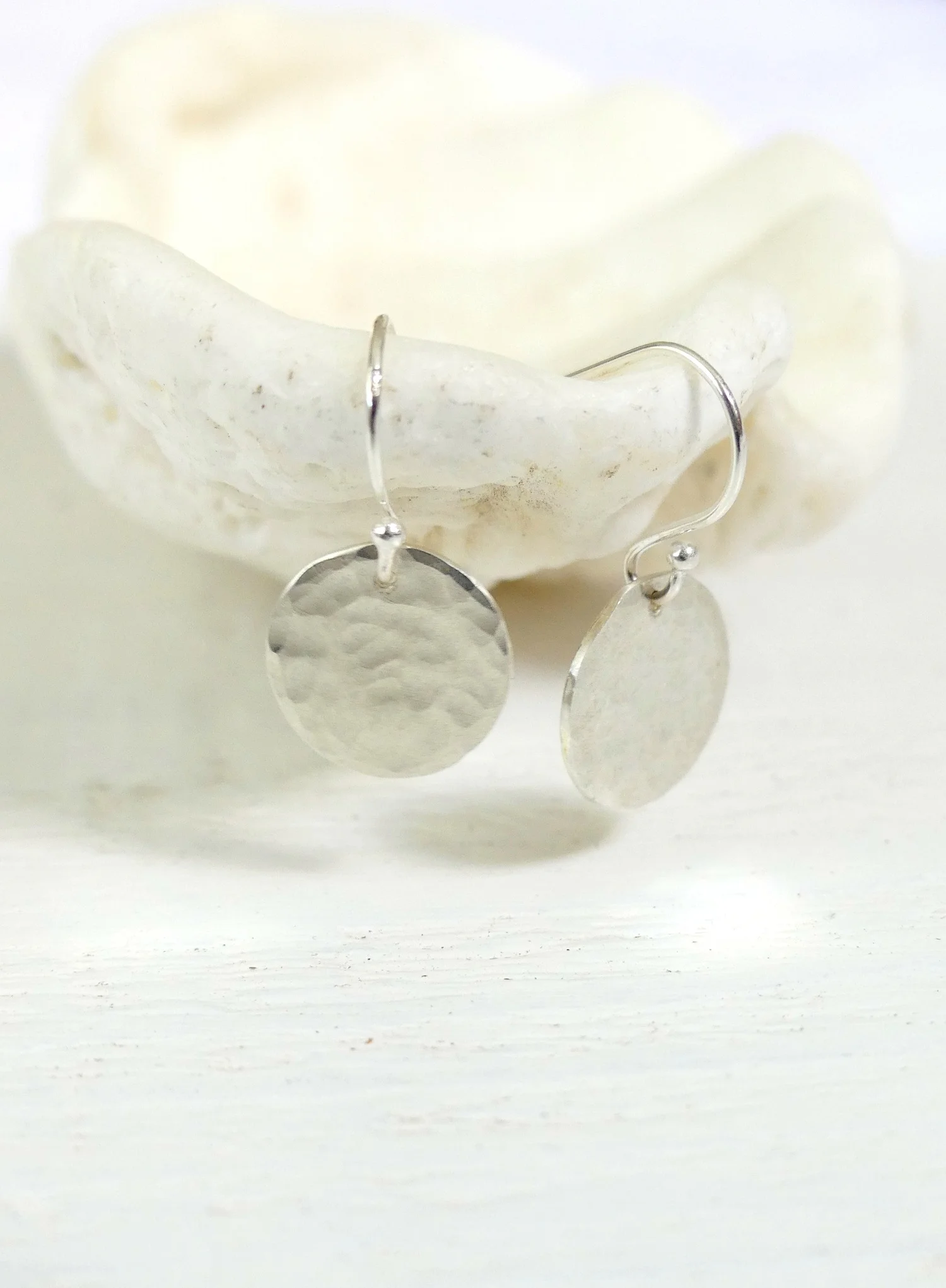 Silver Full Moon Earrings