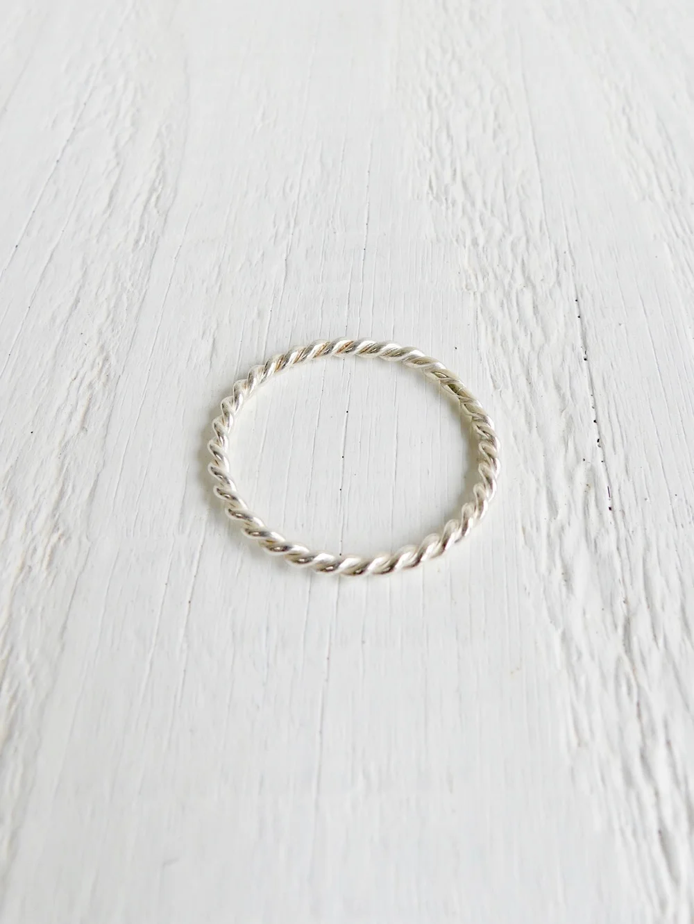 Silver Twisted Stacker Ring