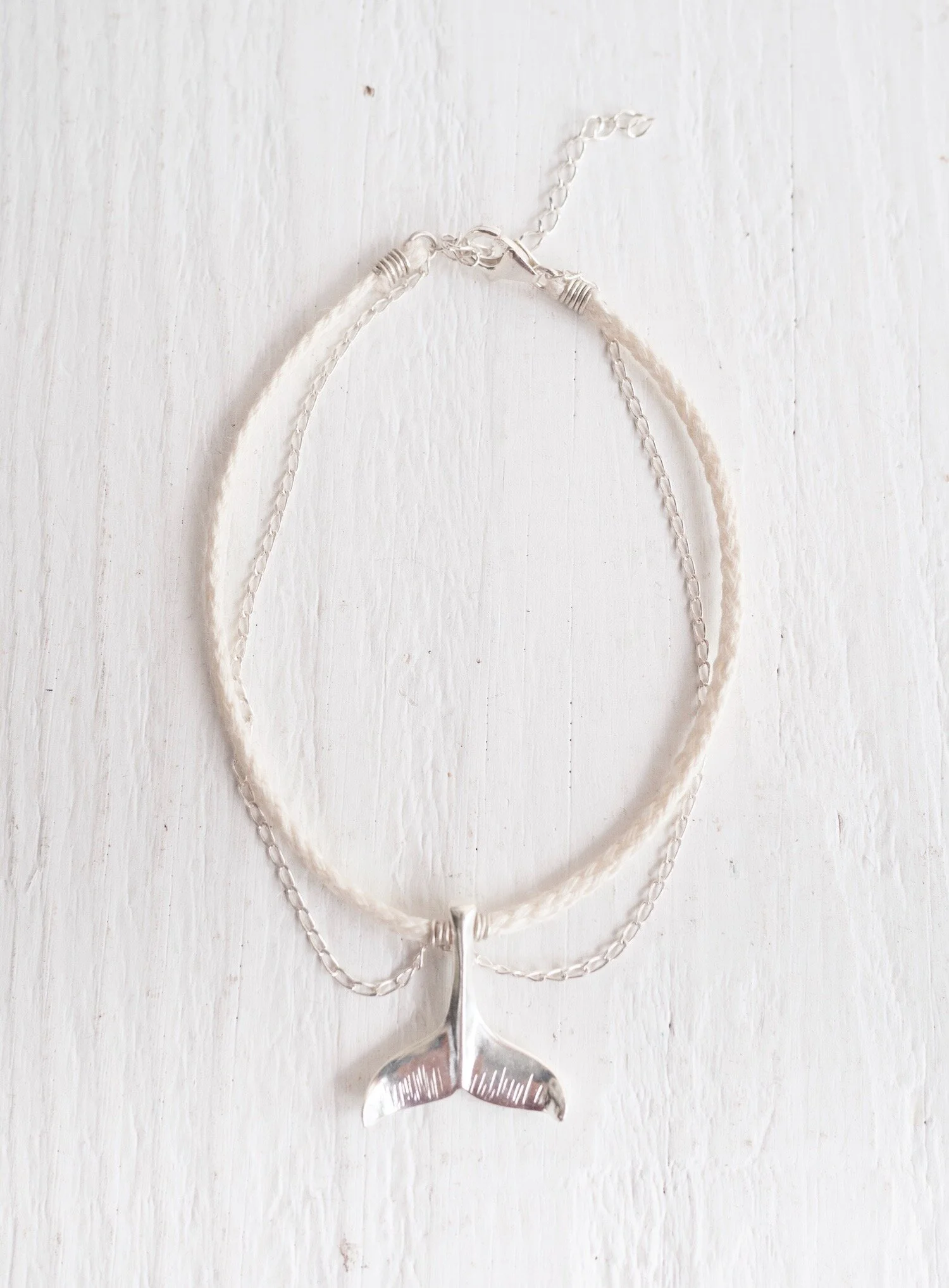 Whale Tail Anklet Braided Hemp