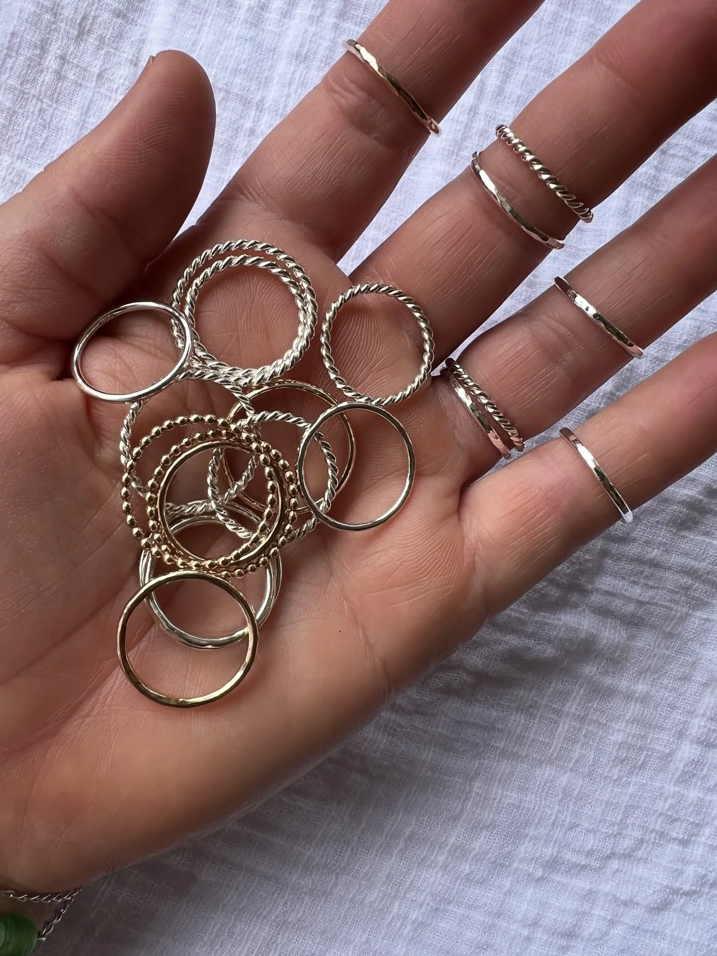 Stacker Rings.
Everyday simplicity for every finger 🙌🏽

#stackerring #recycledsilver #goldfillring #ethicaljewellery #sustainablejewellery #australianmade