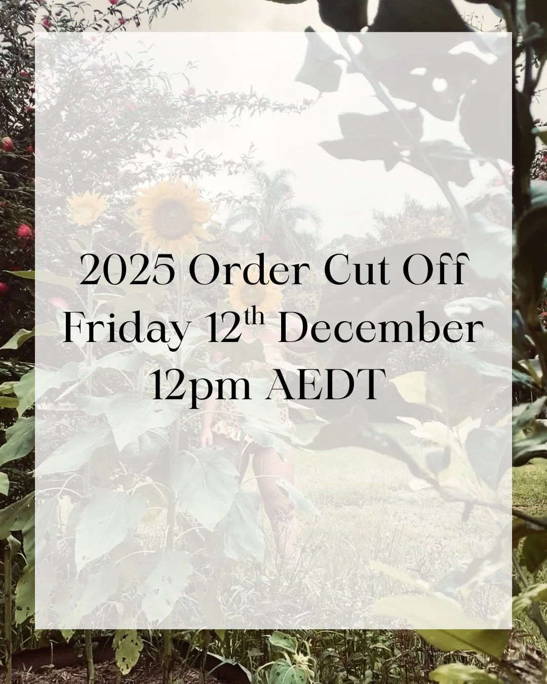 The time is nigh!
Order cut off for this year is 12pm Friday AEDT (tomorrow)

Gift vouchers are always available if you missed buying that pressie.

The website will remain open, and you can place orders after the 12th, but they will be shipped on my