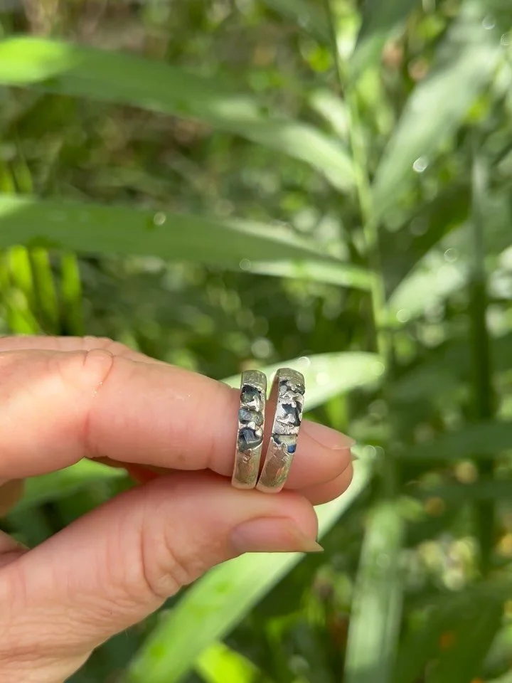 A closer look at two of our remaining Sapphire Beach rings.
Both featuring 3 ethically sourced, natural, Australian Sapphires.
Hand made by me in 100% recycled Sterling Silver.
Because our planet matters.

Slide 3 &amp; 4 is called &lsquo;washed&rsqu