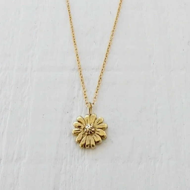Gold Daisy Necklace $125