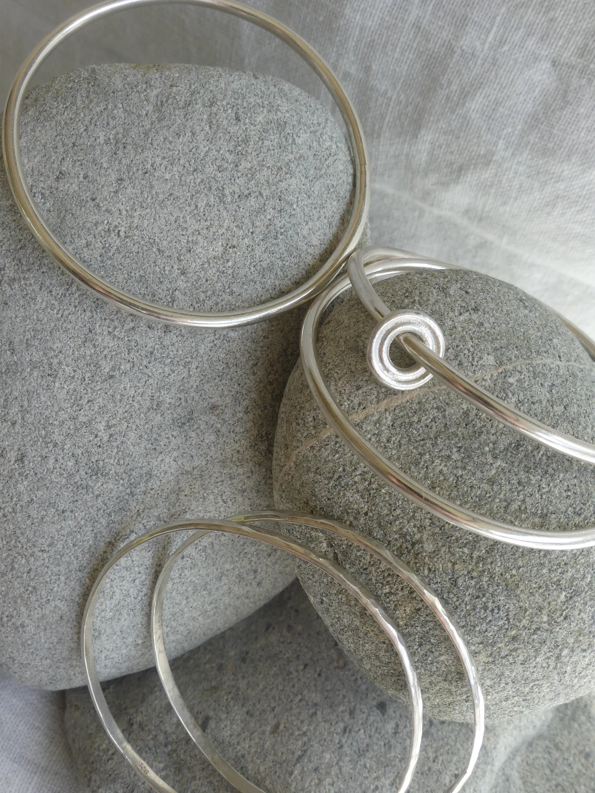 silver bangle Australian handmade