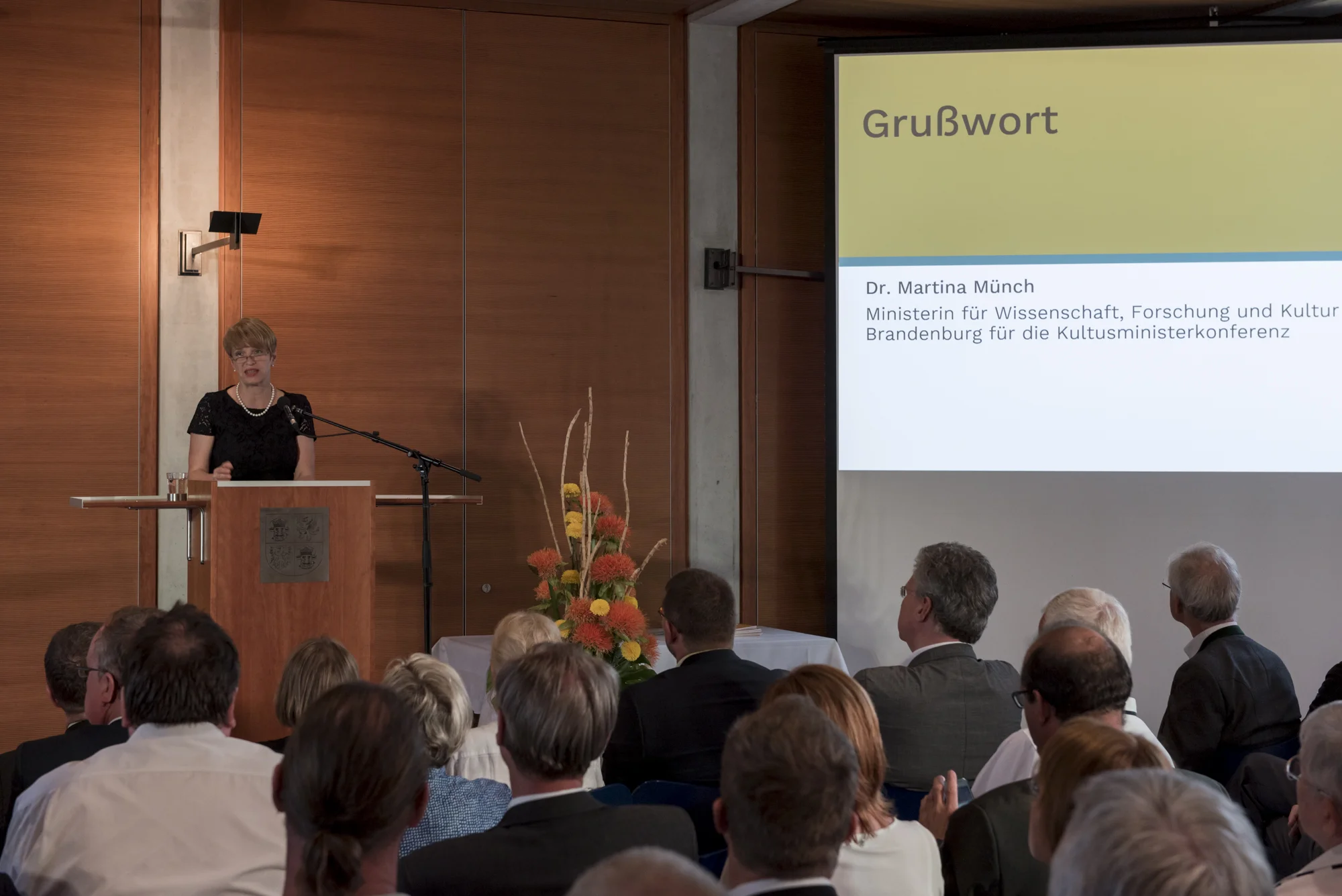 Dr. Martina Münch, Ministerin für Wissenschaft, Forschung und Kultur des Landes Brandenburg für die Kultusministerkonferenz © DUK/Christoph Löffler