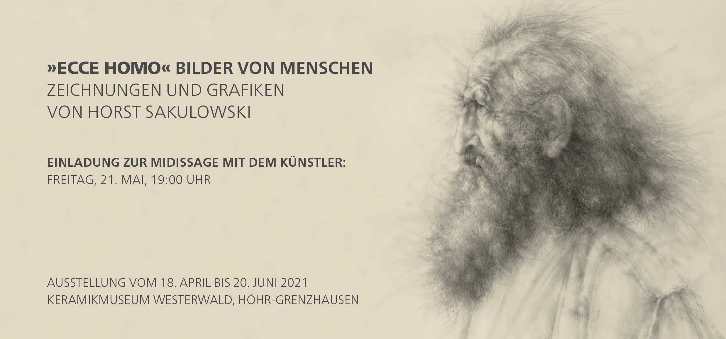 Midissage Ausstellung "Ecce Homo" Bilder von Menschen. Zeichnungen und Grafiken von Horst Sakulowski