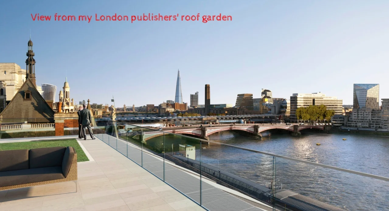 London panorama across the River Thames from the roof garden of my UK publisher Hodder Faith (aka Hachette). Interestingly, this building was once a Carmelite monastery - a house of prayer. And it was from this spot that the iconic wartime photograph of St Paul’s cathedral standing proud, during the Blitz, was taken.