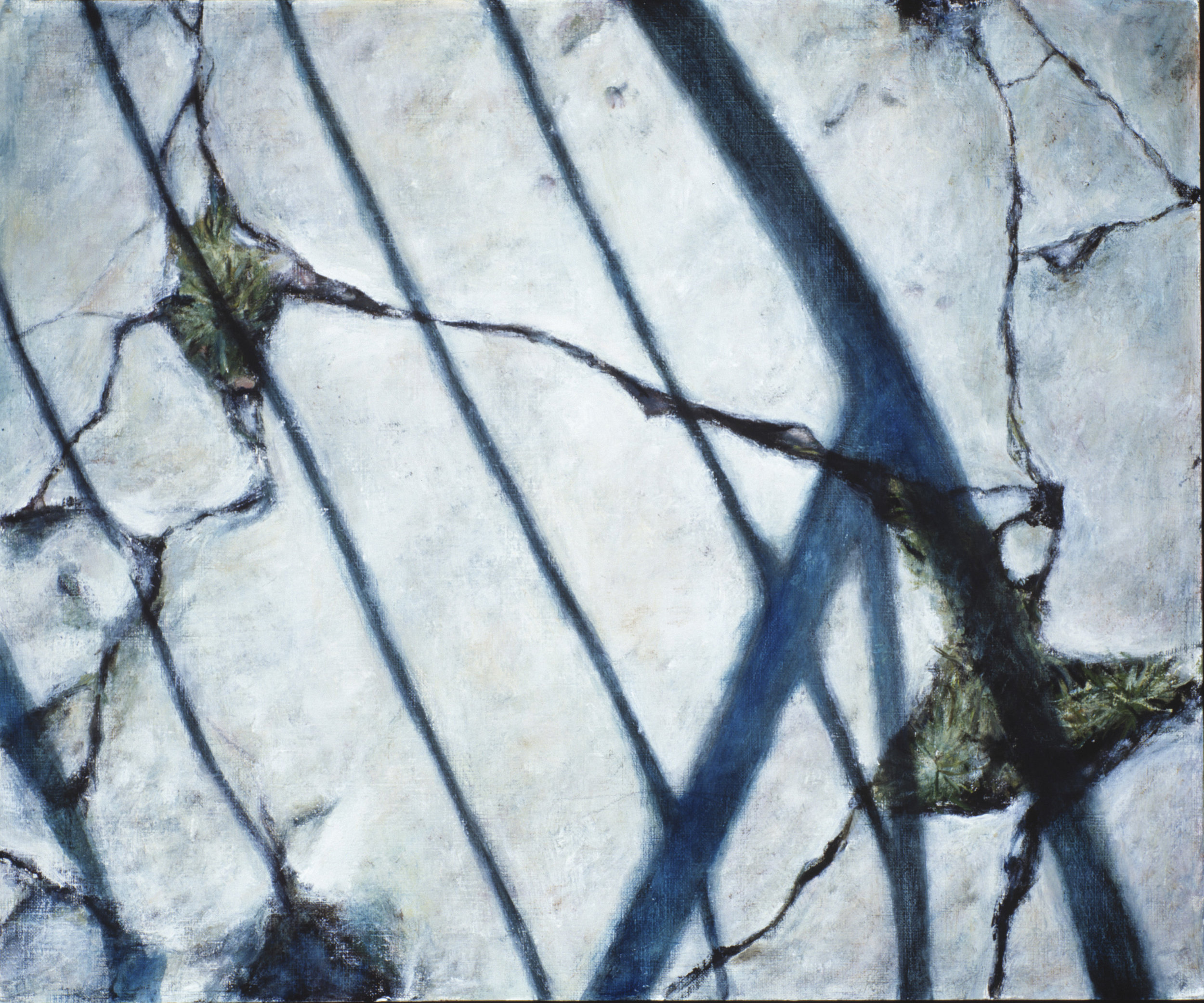   Exterior with cracks  Oil on paper 38x46 cm 2002 