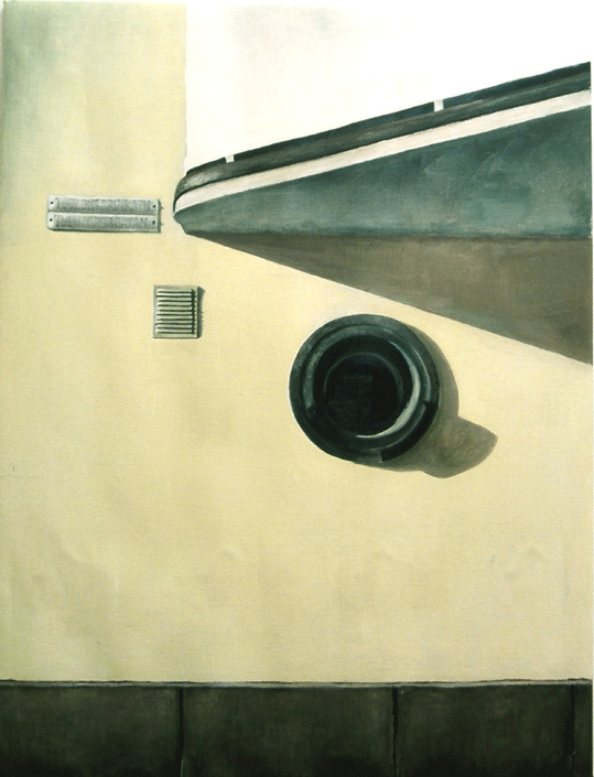   Exterior with round window  Oil on canvas 130 x 110 cm 2004 