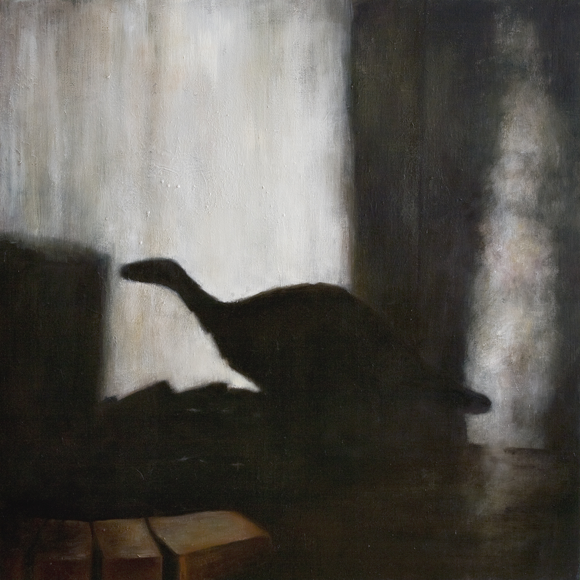 Interior with dinosaur Oil on canvas 100 x 100 cm 2008