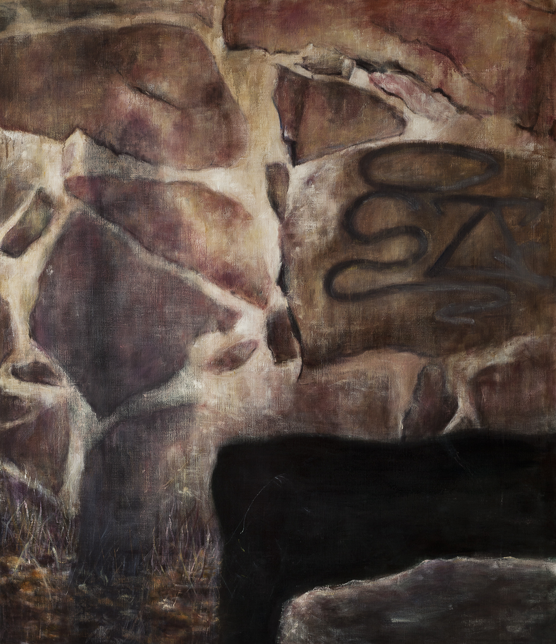   Exterior with stone (Exterior from Hietaniemi)  Oil on canvas 150x130 cm 2010    