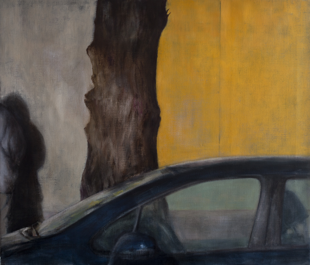   Exterior with car window  Oil on canvas 110x130 cm 2011 