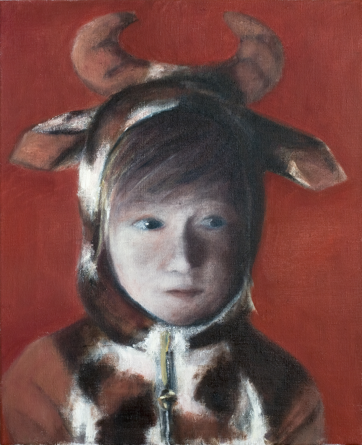   Girl with cow costume  Oil on canvas 46x38 cm 2008 